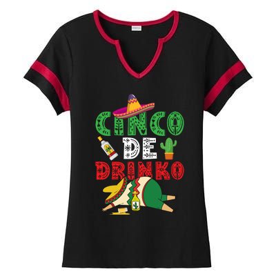 CINCO DE DRINKO Funny CINCO DE MAYO Ladies Halftime Notch Neck Tee