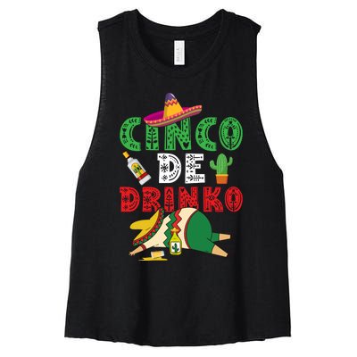 CINCO DE DRINKO Funny CINCO DE MAYO Women's Racerback Cropped Tank