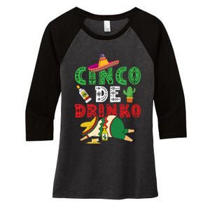 CINCO DE DRINKO Funny CINCO DE MAYO Women's Tri-Blend 3/4-Sleeve Raglan Shirt