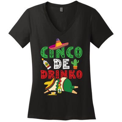 CINCO DE DRINKO Funny CINCO DE MAYO Women's V-Neck T-Shirt