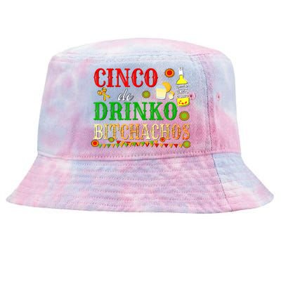 Cinco De Drinko Bitchachos M.ens Womens Drinking Tie-Dyed Bucket Hat