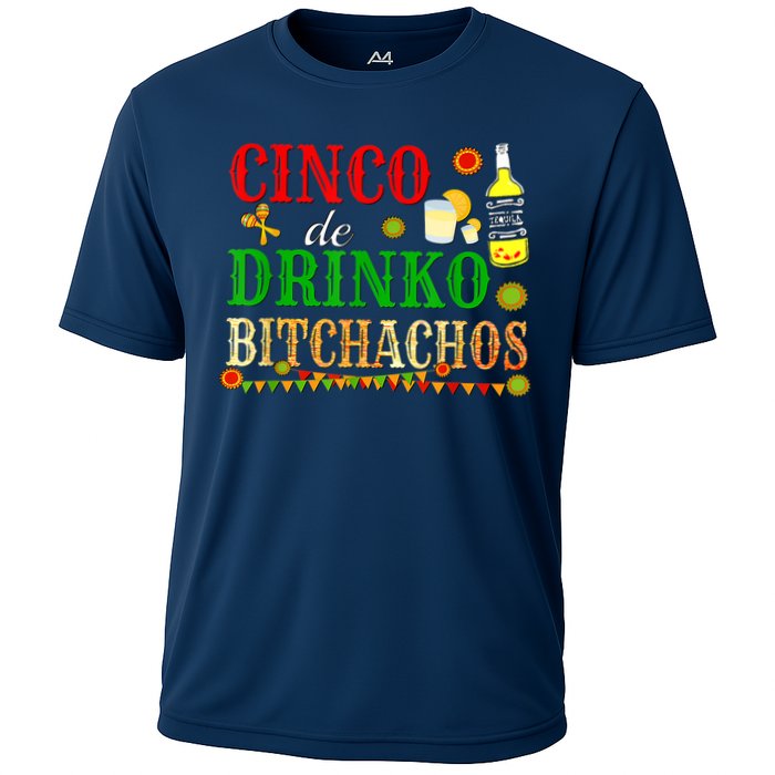 Cinco De Drinko Bitchachos M.ens Womens Drinking Cooling Performance Crew T-Shirt