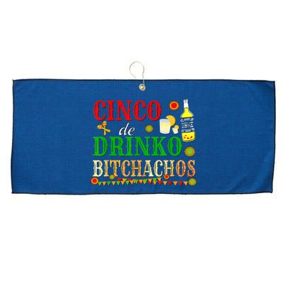 Cinco De Drinko Bitchachos M.ens Womens Drinking Large Microfiber Waffle Golf Towel