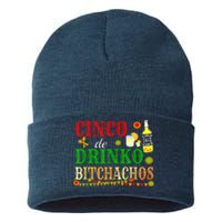 Cinco De Drinko Bitchachos M.ens Womens Drinking Sustainable Knit Beanie