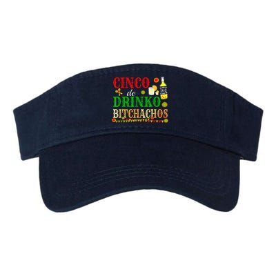 Cinco De Drinko Bitchachos M.ens Womens Drinking Valucap Bio-Washed Visor