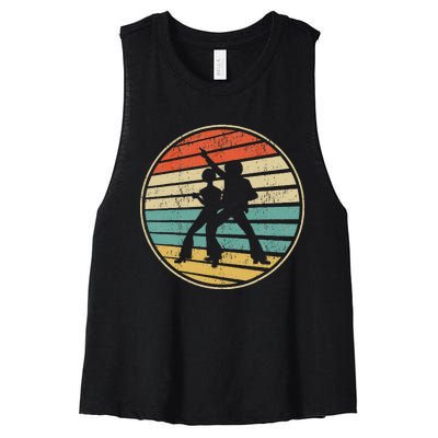 Cute Disco Dance Retro Vintage 70s 80s Hip Hop Music Lovers Women's Racerback Cropped Tank