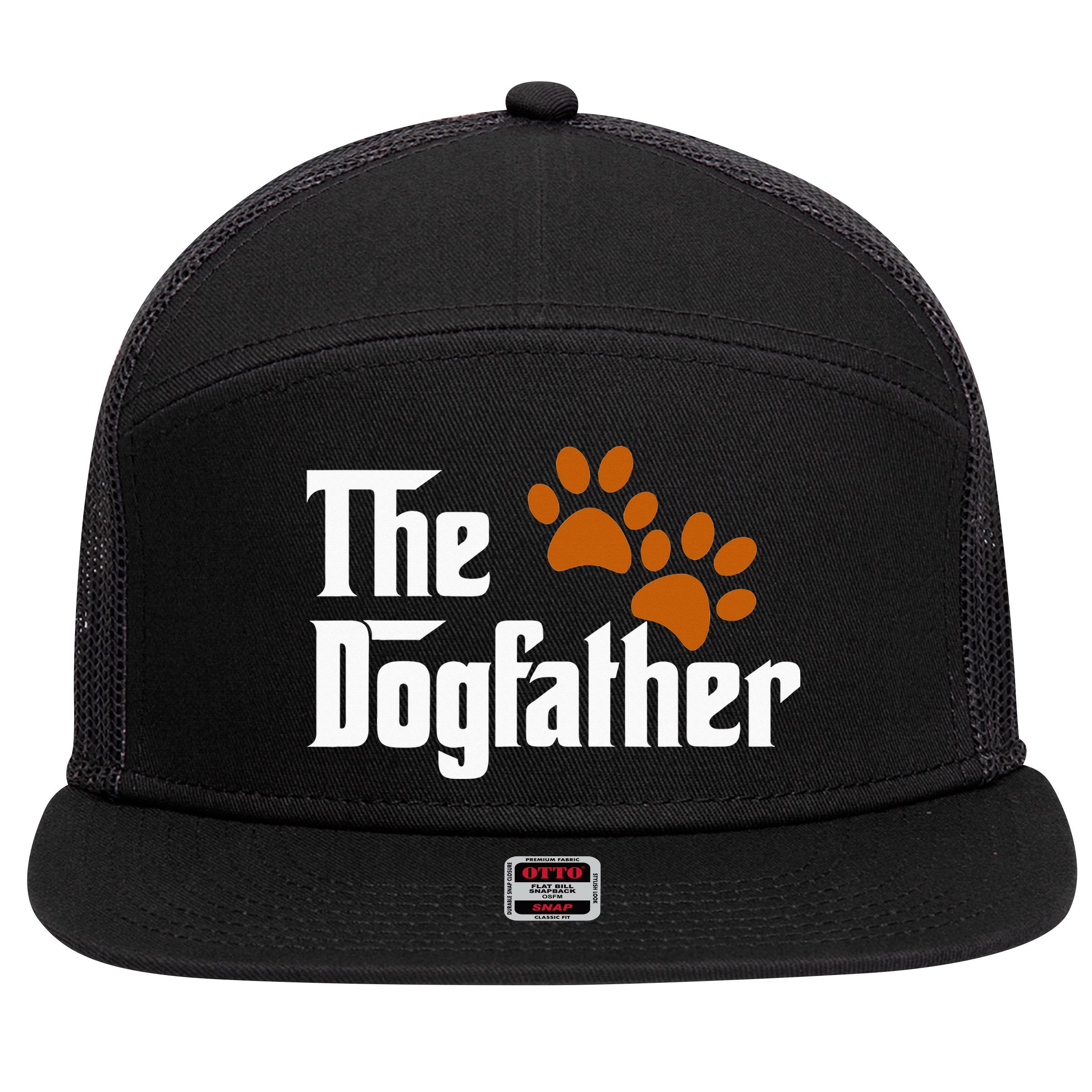 Cool Dog Dad Dog Father The DogFather 7 Panel Mesh Trucker Snapback Hat