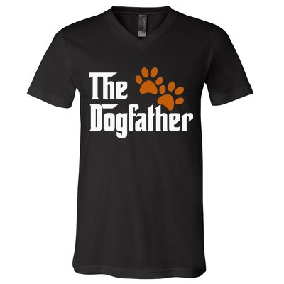 Cool Dog Dad Dog Father The DogFather V-Neck T-Shirt