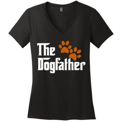 Cool Dog Dad Dog Father The DogFather Women's V-Neck T-Shirt