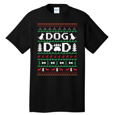 Christmas Dog Dad Shirts For Ugly Xmas Sweater Gifts Dogs Tall T-Shirt