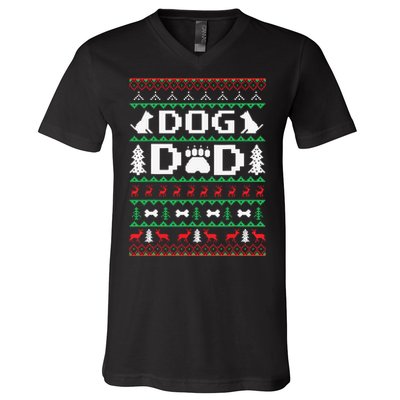 Christmas Dog Dad Shirts For Ugly Xmas Sweater Gifts Dogs V-Neck T-Shirt