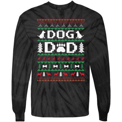 Christmas Dog Dad Shirts For Ugly Xmas Sweater Gifts Dogs Tie-Dye Long Sleeve Shirt