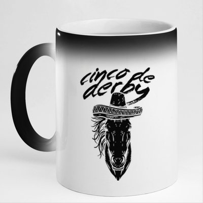 Cinco De Derby Mayo Sombrero Horse Race Kentucky Party 11oz Black Color Changing Mug