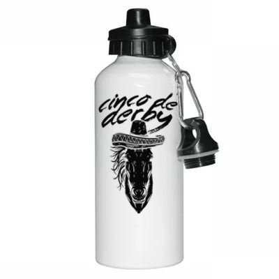 Cinco De Derby Mayo Sombrero Horse Race Kentucky Party Aluminum Water Bottle