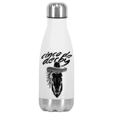 Cinco De Derby Mayo Sombrero Horse Race Kentucky Party Stainless Steel Insulated Water Bottle