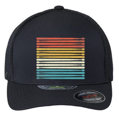 Colorful Drumsticks Drummer Band Percussionist Flexfit Unipanel Trucker Cap