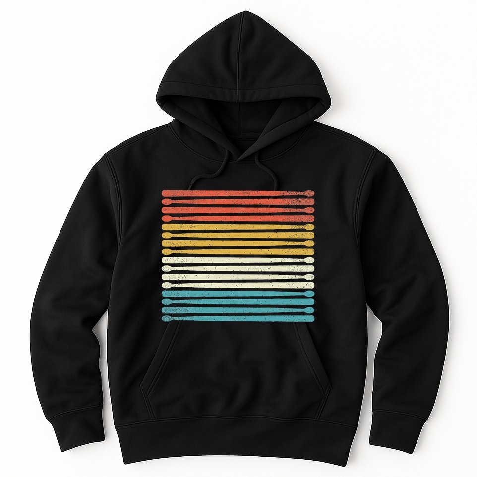 Colorful Drumsticks Drummer Band Percussionist Hoodie