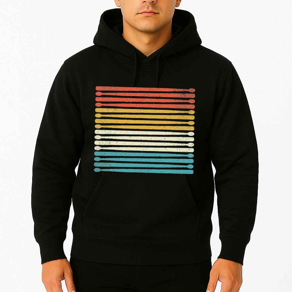 Colorful Drumsticks Drummer Band Percussionist Hoodie