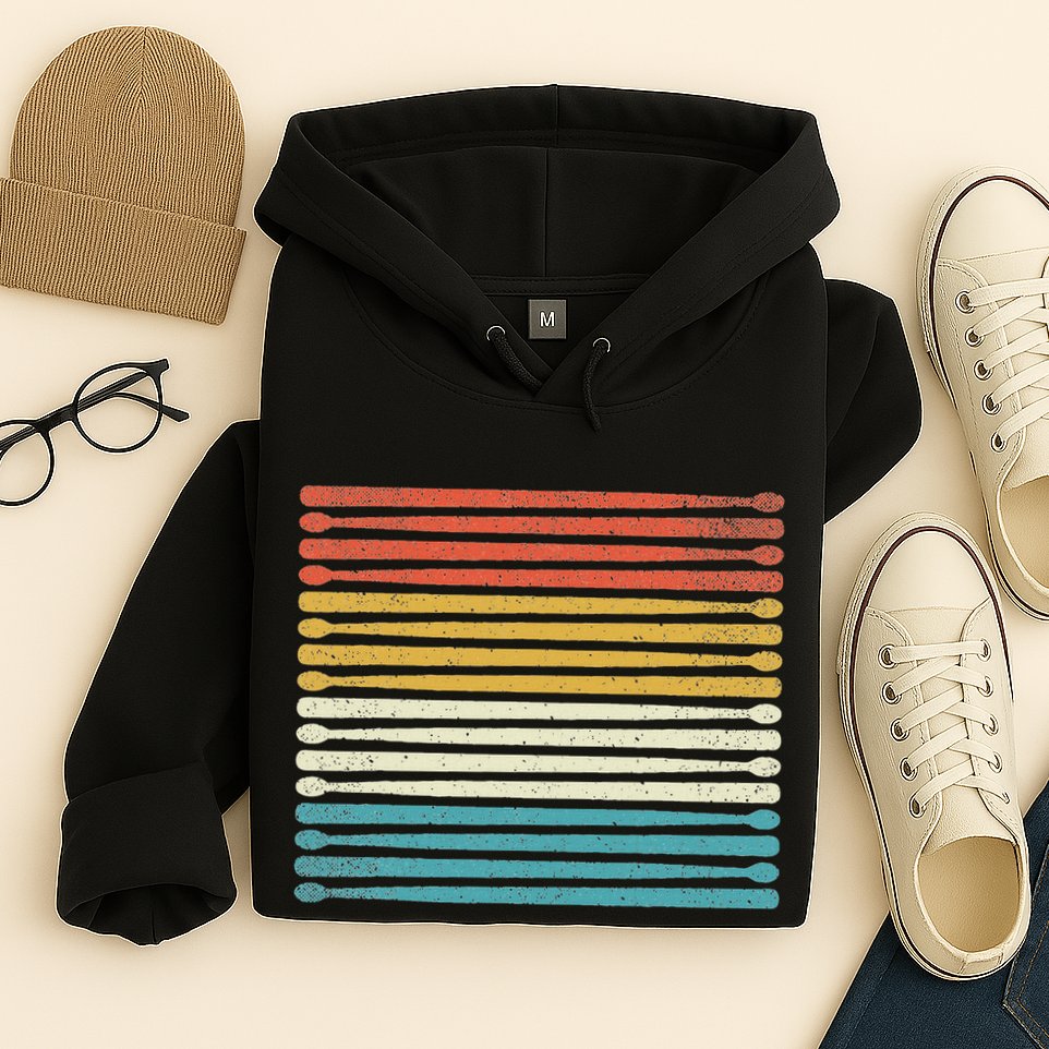 Colorful Drumsticks Drummer Band Percussionist Hoodie