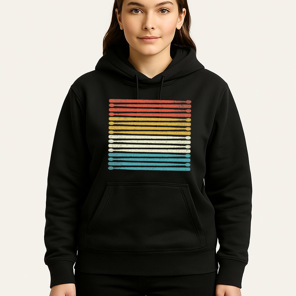 Colorful Drumsticks Drummer Band Percussionist Hoodie