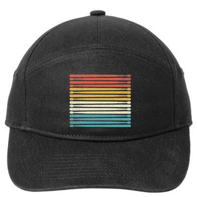 Colorful Drumsticks Drummer Band Percussionist 7-Panel Snapback Hat
