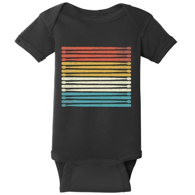 Colorful Drumsticks Drummer Band Percussionist Baby Bodysuit