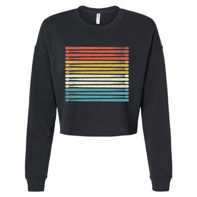 Colorful Drumsticks Drummer Band Percussionist Cropped Pullover Crew