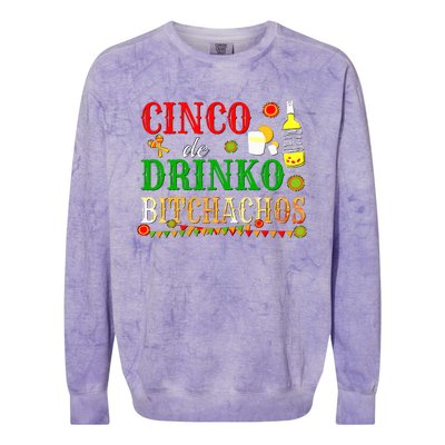 Cinco De Drinko Bitchachos Women Drinking Colorblast Crewneck Sweatshirt