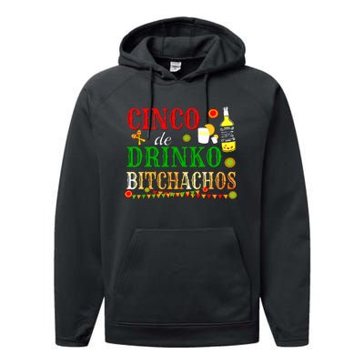 Cinco De Drinko Bitchachos Women Drinking Performance Fleece Hoodie