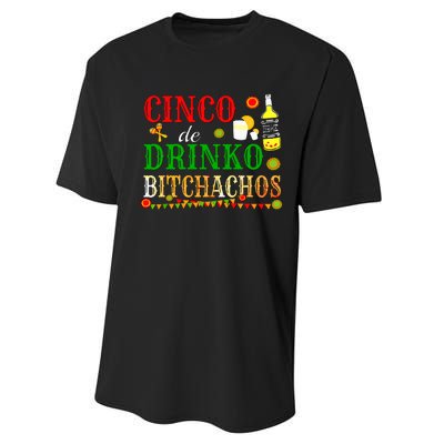 Cinco De Drinko Bitchachos Women Drinking Performance Sprint T-Shirt