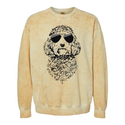 Cockapoo Doodle Dog with Sunglasses Colorblast Crewneck Sweatshirt