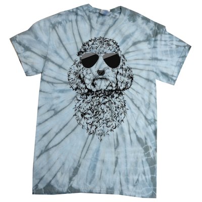 Cockapoo Doodle Dog with Sunglasses Tie-Dye T-Shirt