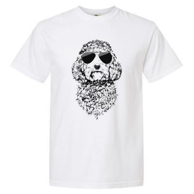 Cockapoo Doodle Dog with Sunglasses Garment-Dyed Heavyweight T-Shirt