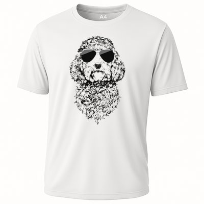 Cockapoo Doodle Dog with Sunglasses Cooling Performance Crew T-Shirt