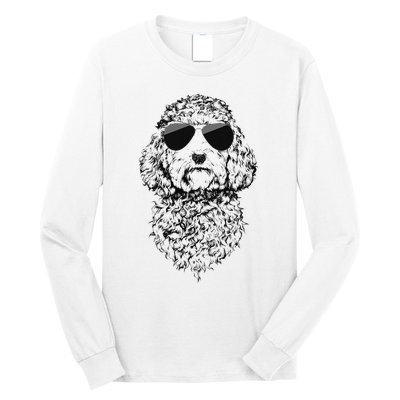 Cockapoo Doodle Dog with Sunglasses Long Sleeve Shirt