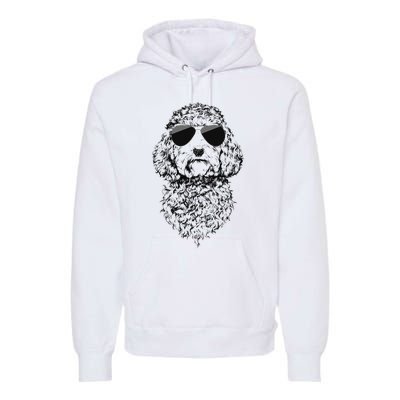 Cockapoo Doodle Dog with Sunglasses Premium Hoodie