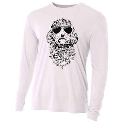 Cockapoo Doodle Dog with Sunglasses Cooling Performance Long Sleeve Crew