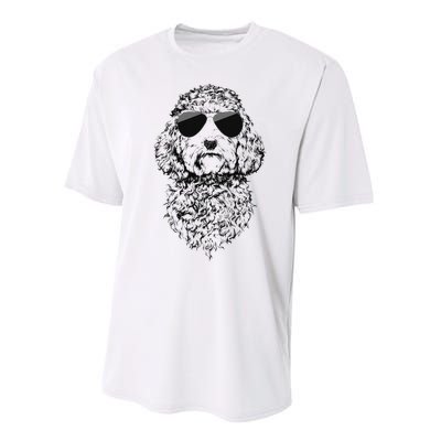 Cockapoo Doodle Dog with Sunglasses Performance Sprint T-Shirt