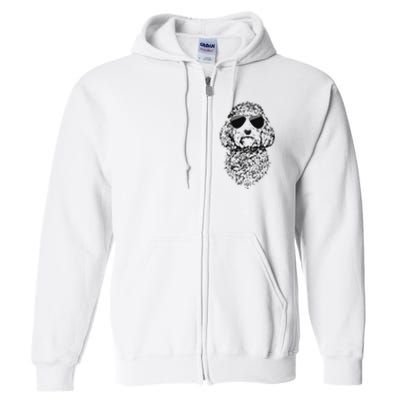 Cockapoo Doodle Dog with Sunglasses Full Zip Hoodie