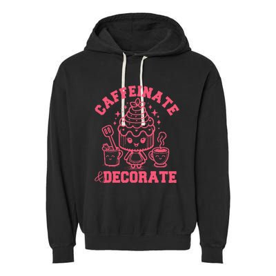 Caffeinate Decorate Design Garment-Dyed Fleece Hoodie