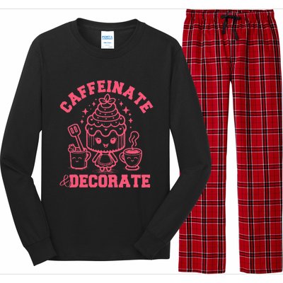 Caffeinate Decorate Design Long Sleeve Pajama Set