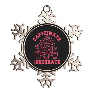 Caffeinate Decorate Design Metallic Star Ornament