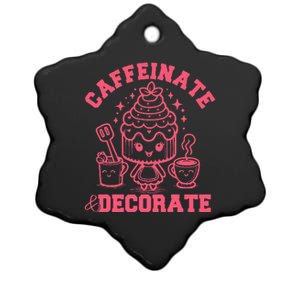 Caffeinate Decorate Design Ceramic Star Ornament