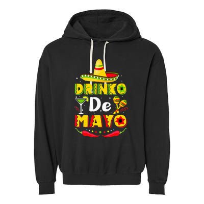 Cinco de Drinko Funny Cinco de Mayo Garment-Dyed Fleece Hoodie