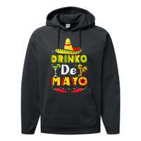 Cinco de Drinko Funny Cinco de Mayo Performance Fleece Hoodie