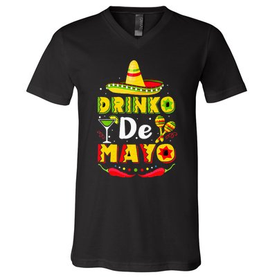 Cinco de Drinko Funny Cinco de Mayo V-Neck T-Shirt