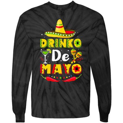 Cinco de Drinko Funny Cinco de Mayo Tie-Dye Long Sleeve Shirt