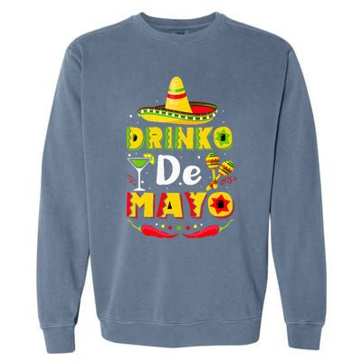 Cinco de Drinko Funny Cinco de Mayo Garment-Dyed Sweatshirt