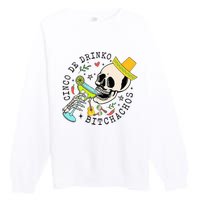 Cinco De Drinko Bitchachos Funny Cinco De Mayo Drinking Premium Crewneck Sweatshirt