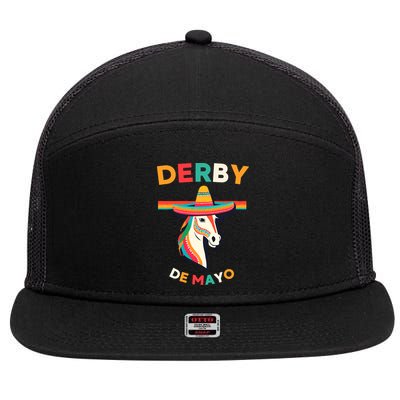 Cinco De Derby Funny Horse Racing 7 Panel Mesh Trucker Snapback Hat
